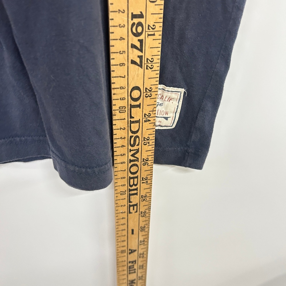Y2K Surf Graphic Tee M Navy Palm Tree Coastal Mallcore Old Navy Beachwear - Picture 4 of 9